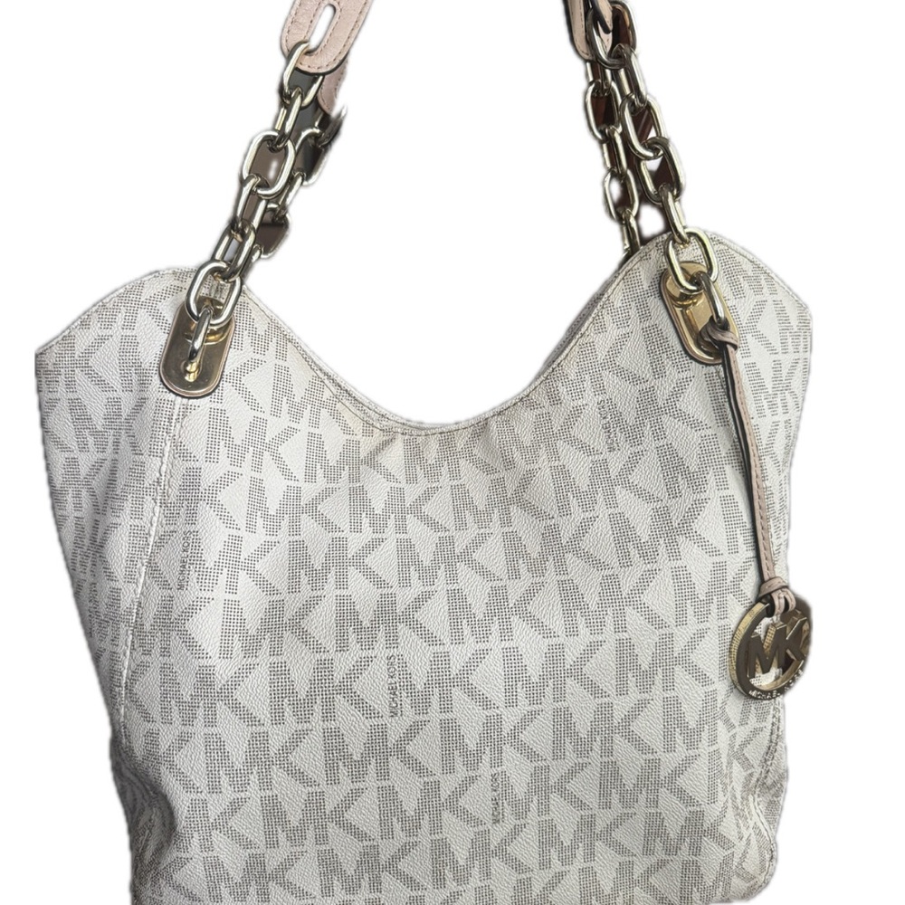 Michael Kors White Monogram Shoulder Bag